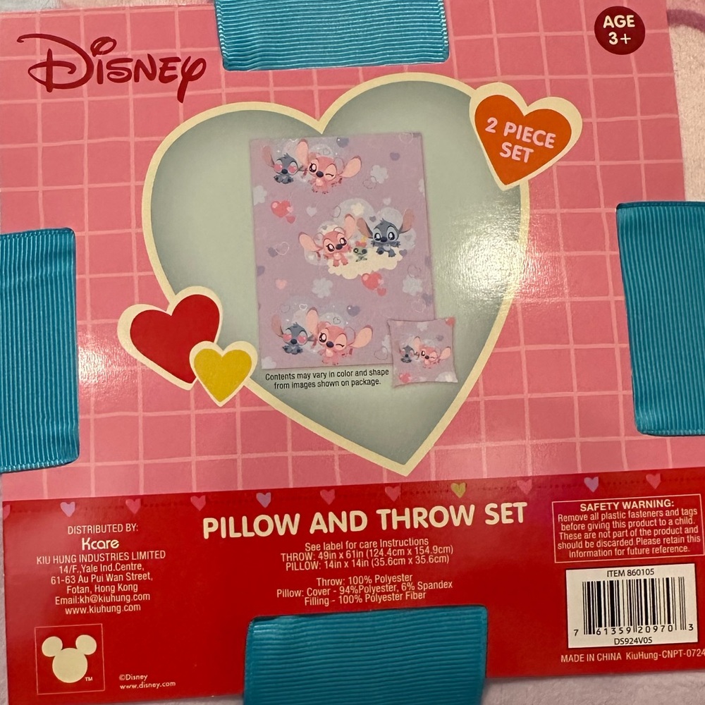 Disney LiLo & Stitch Decorative 2 Piece Fleece Pillow & Throw Set. NEW! - Picture 6 of 7
